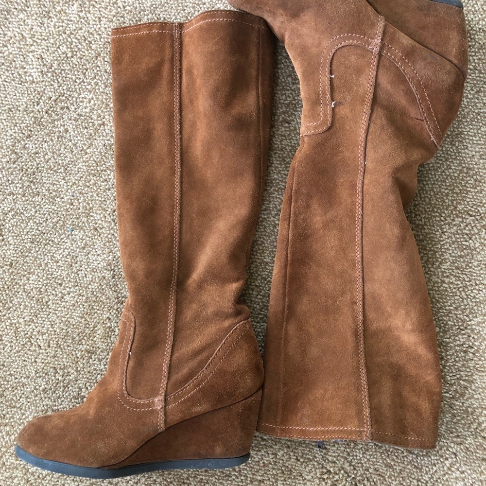 BoHo brown wedge boots